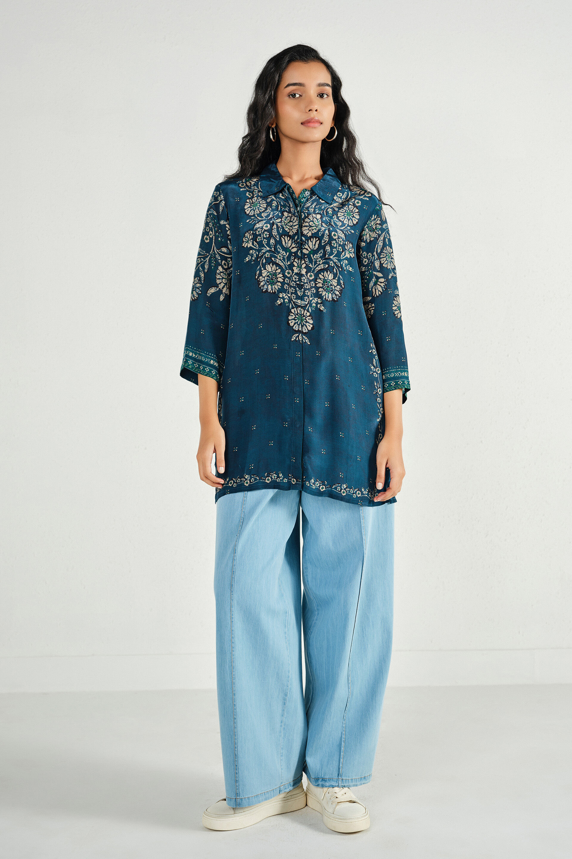 Zoya Shirt-Tunic, Indigo, image 3