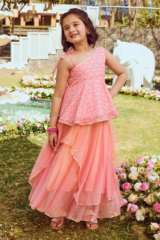 Pink Lace Floral Suit, Pink, image 1