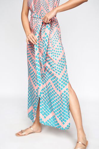 5 - Pink Printed Tie-Ups Straight Gown, image 5