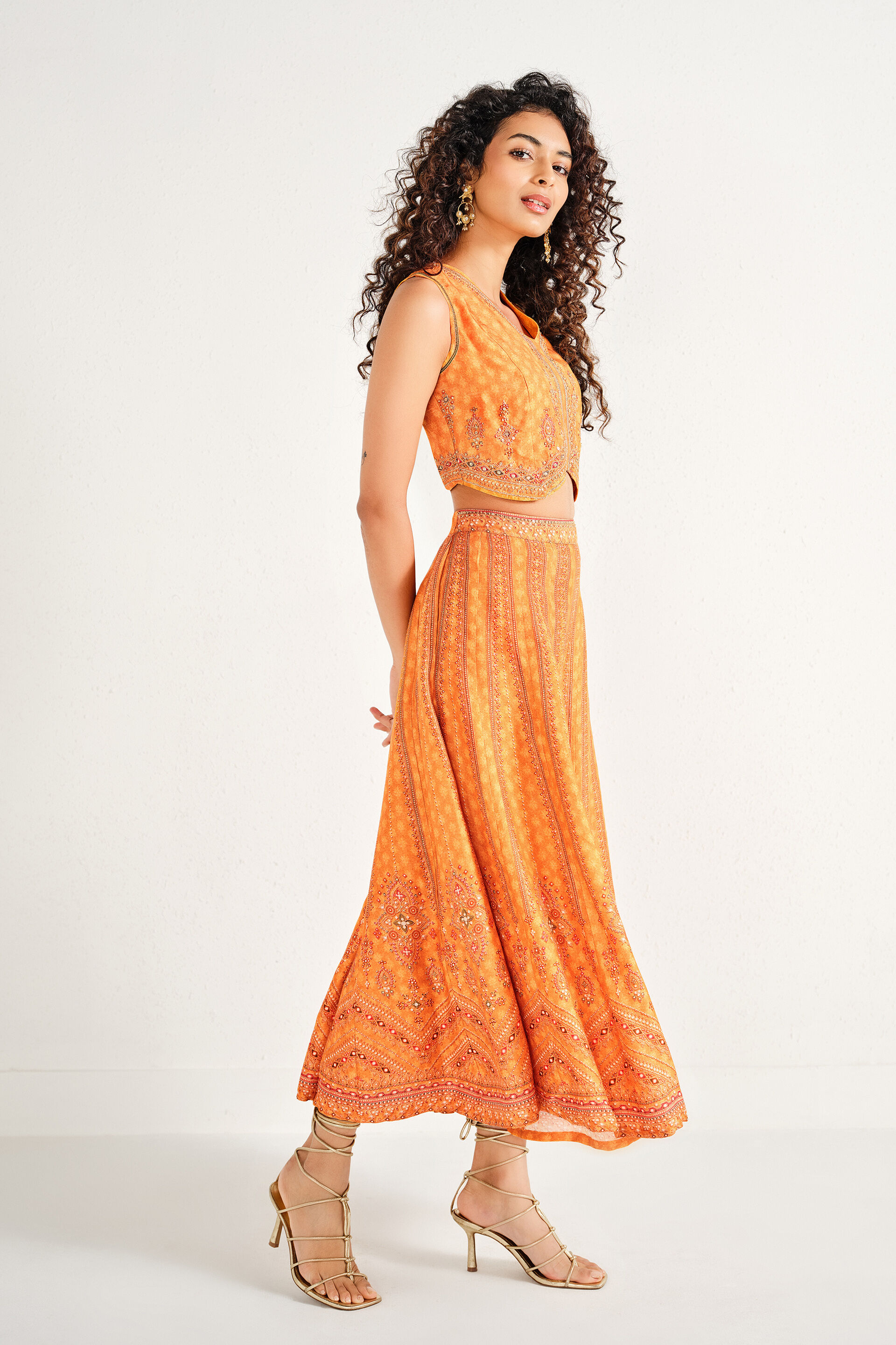 Mohini Mustard Skirt Set, Yellow, image 4