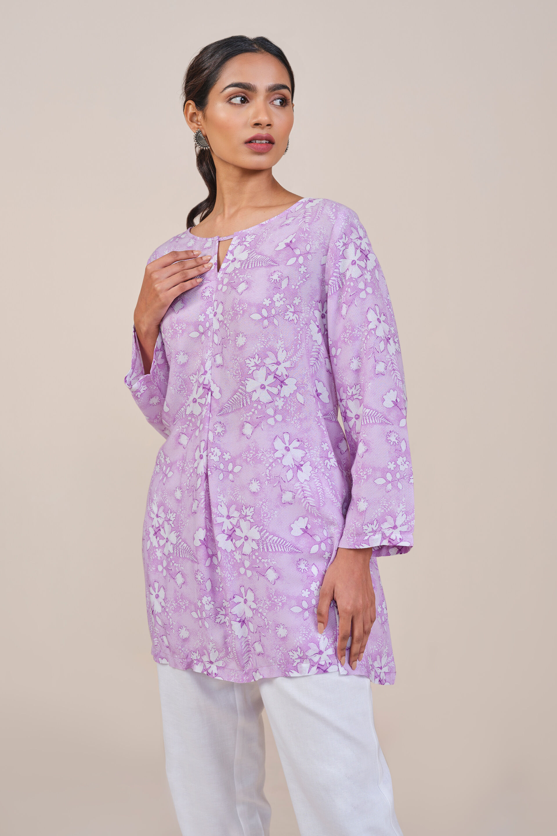 Lilac Floral Top, Lilac, image 4