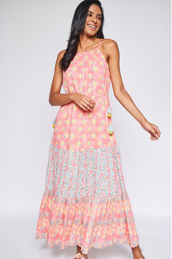 2 - Pink Floral Fit & Flare Gown, image 2