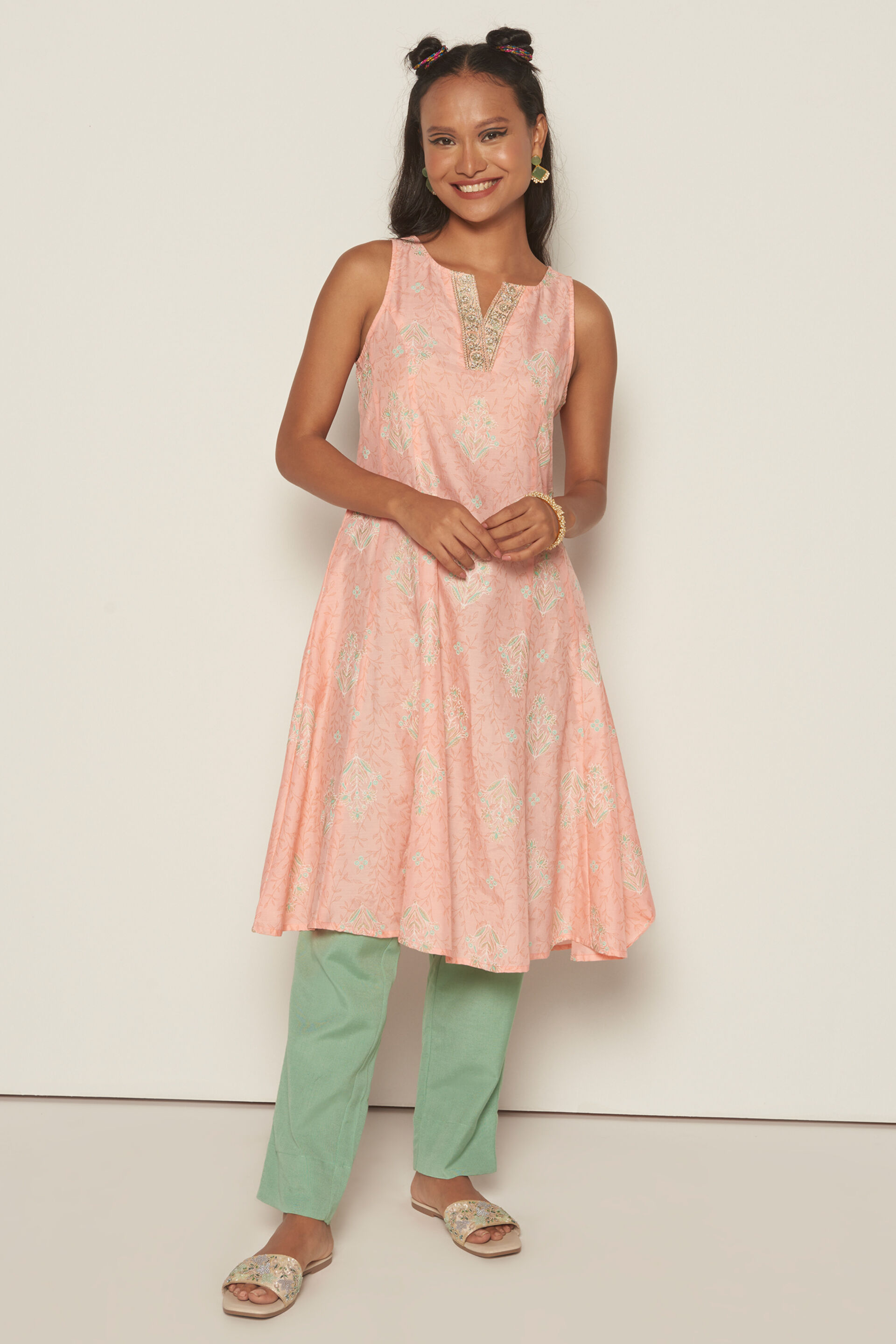 Rosy Cheeks A-Line Kurta, Pink, image 2