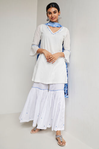 White Solid Straight Suit, White, image 2