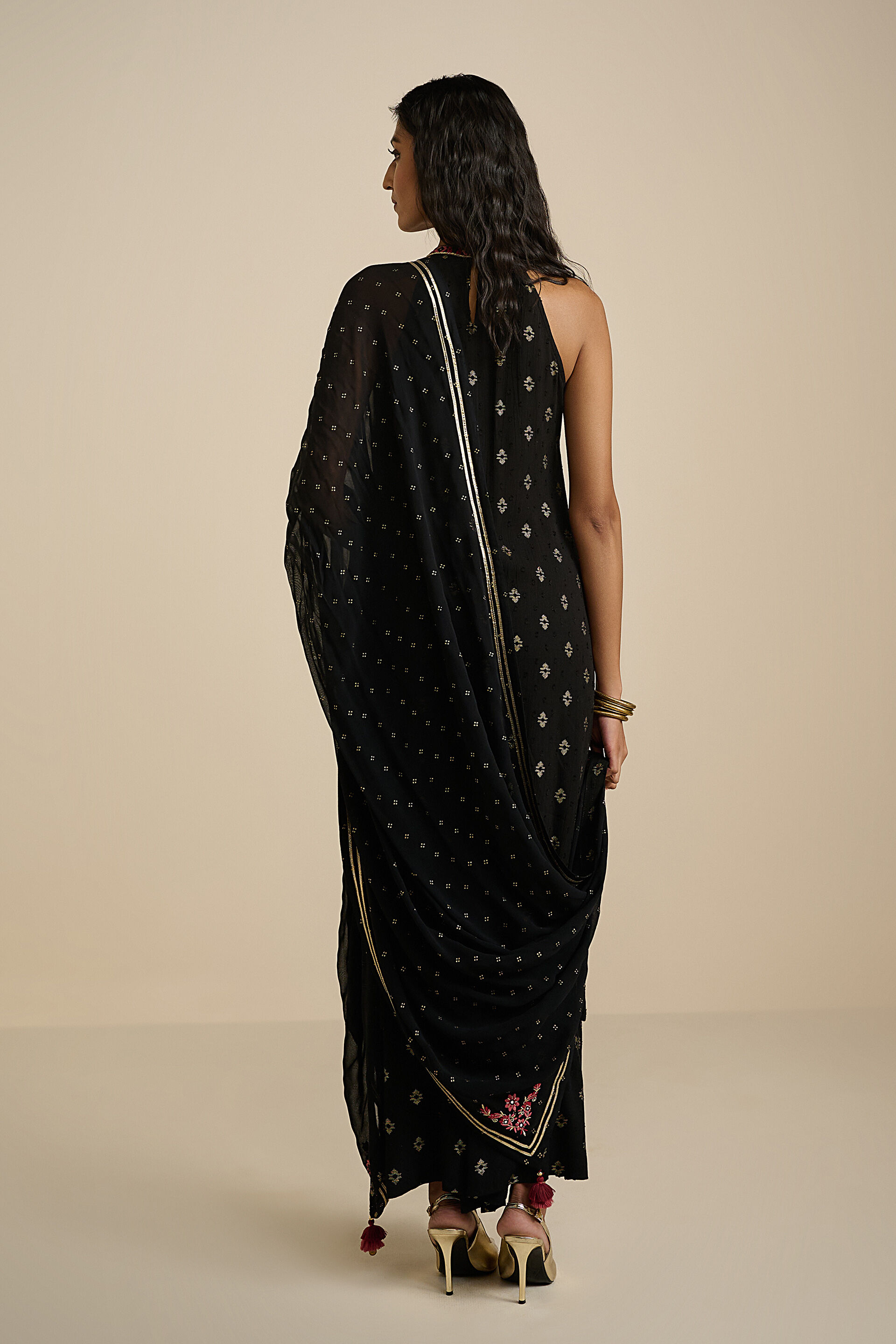 Shaam Sitaara Kurta Set, Black, image 6