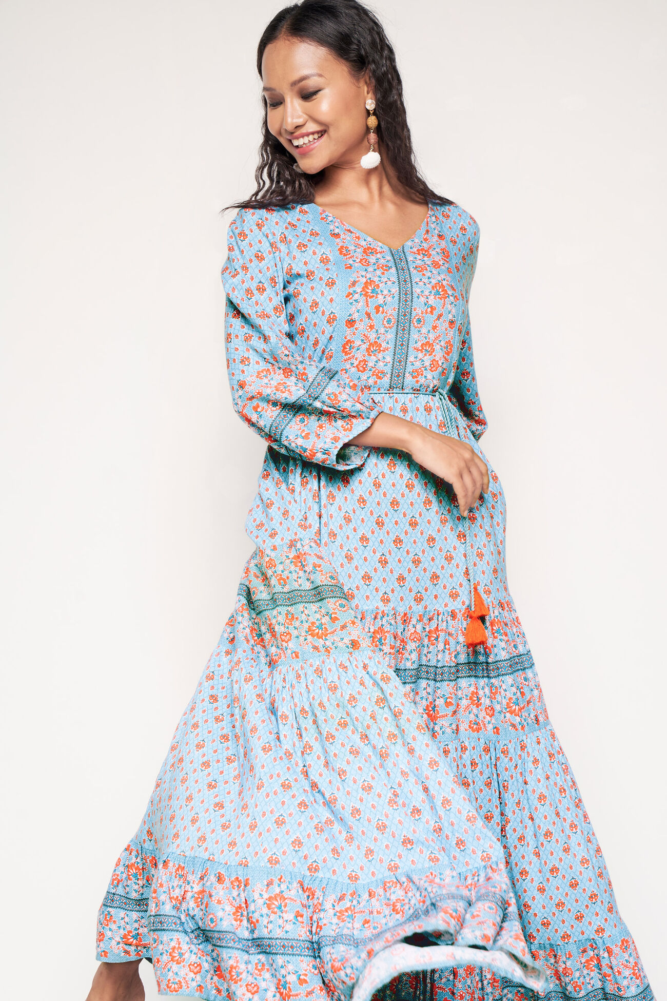 Gulmohar Maxi Dress​, Aqua, image 6