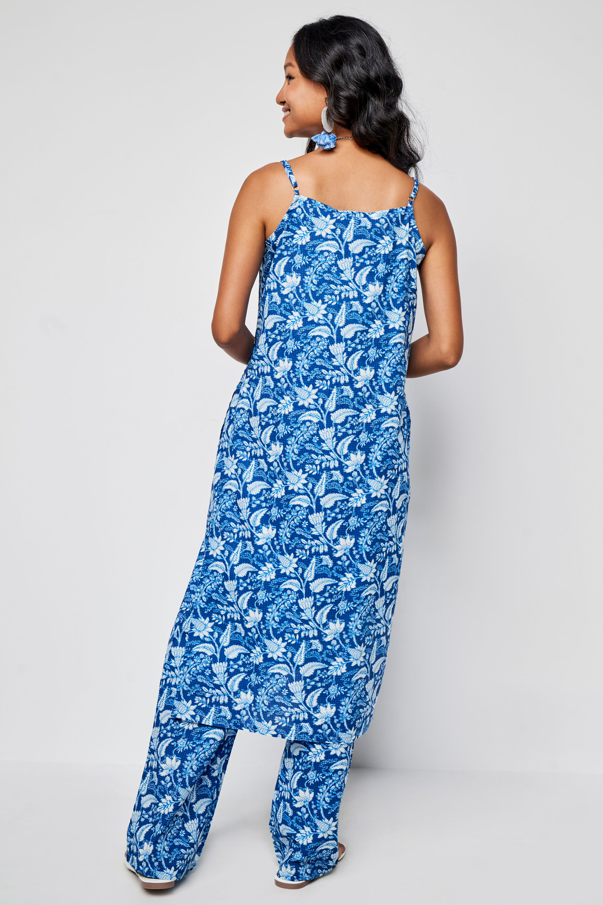 Blue Floral Straight Set-2, Blue, image 7