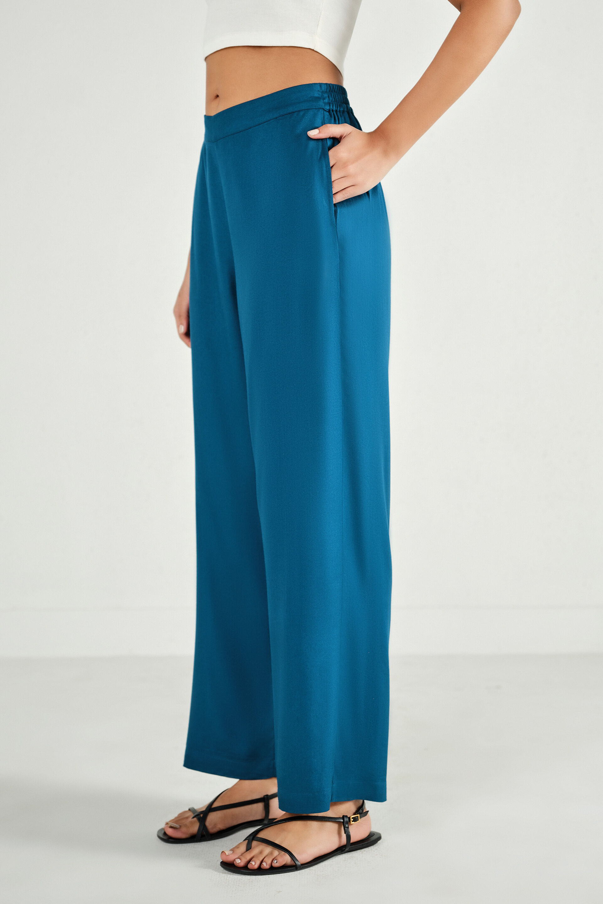 Siyahi Indigo Straight Pants, Indigo, image 3