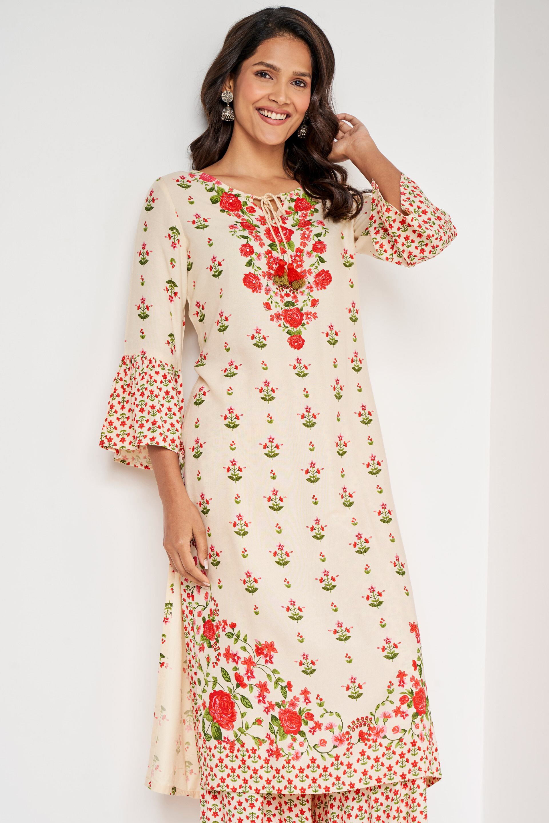 Global desi 2024 off white kurta