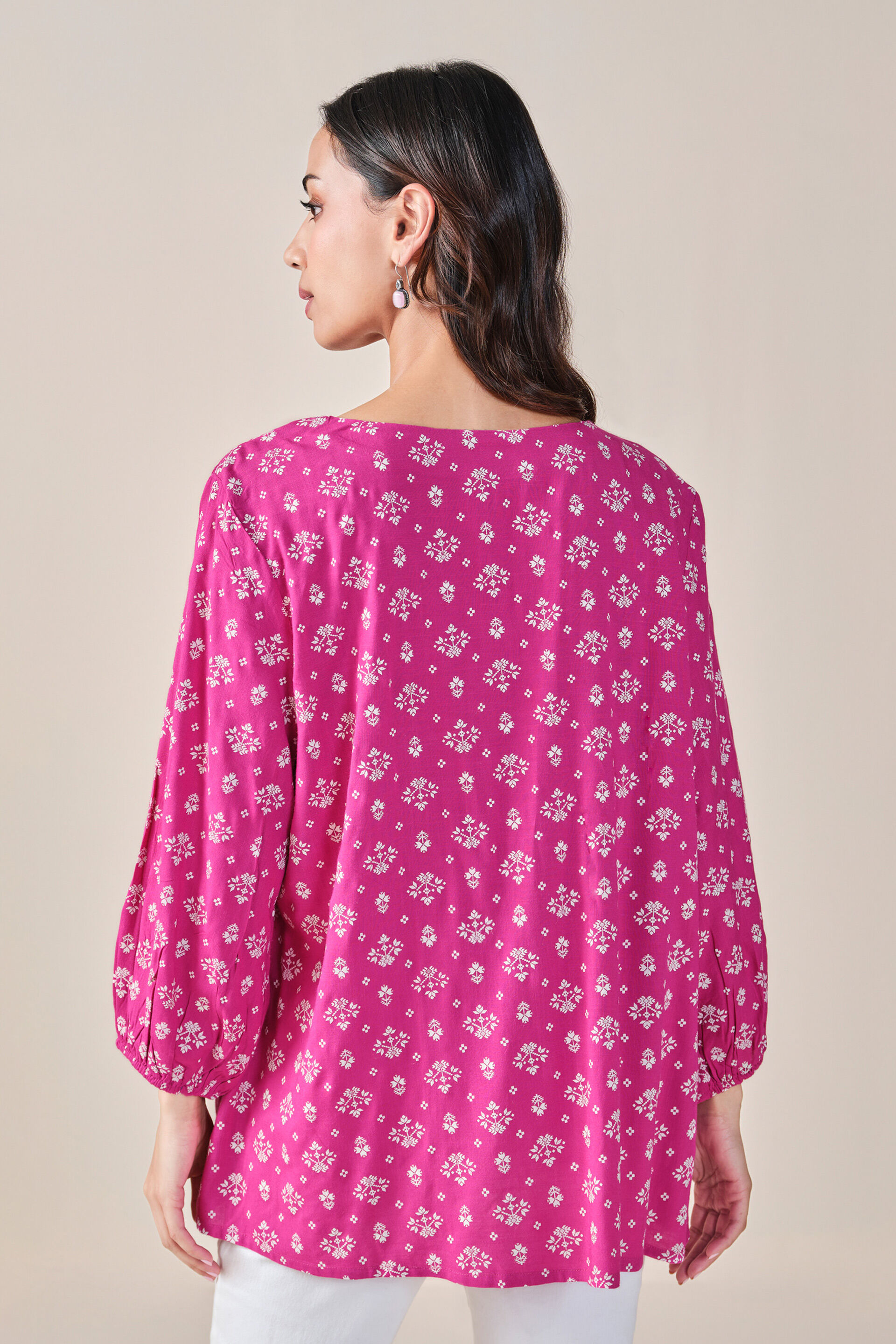 Pink Printed Top, Pink, image 5