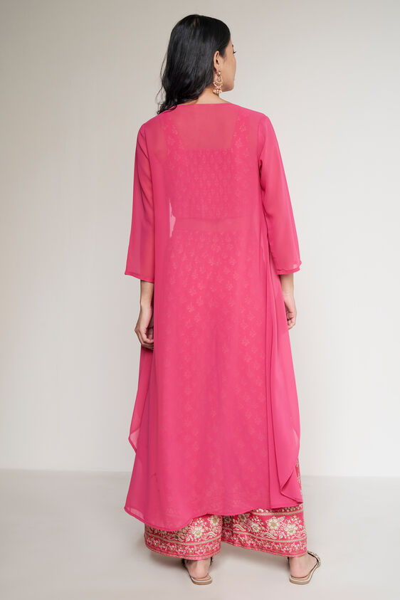 Pink Floral Embroidered Cropped Set, Pink, image 4