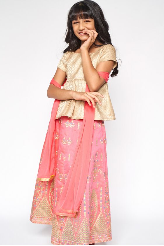 1 - Pink Embroidered Straight Suit, image 1