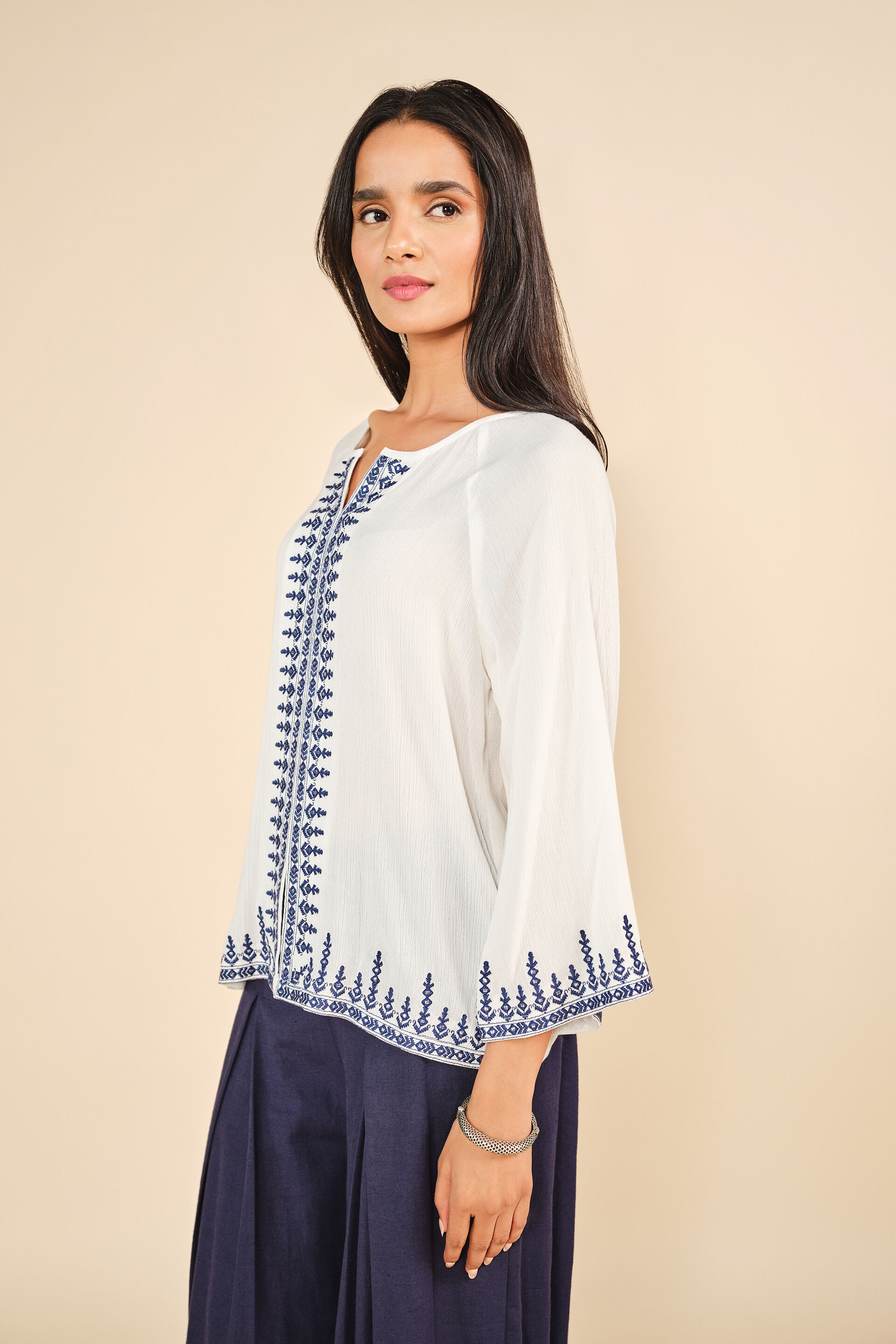 Blue Boond Top, White, image 3