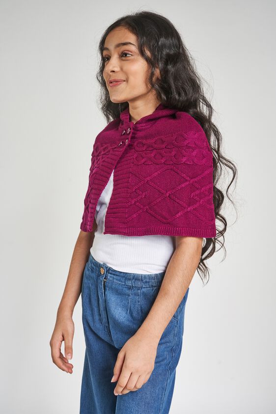 4 - Purple Hooded Cape Jacket, image 4