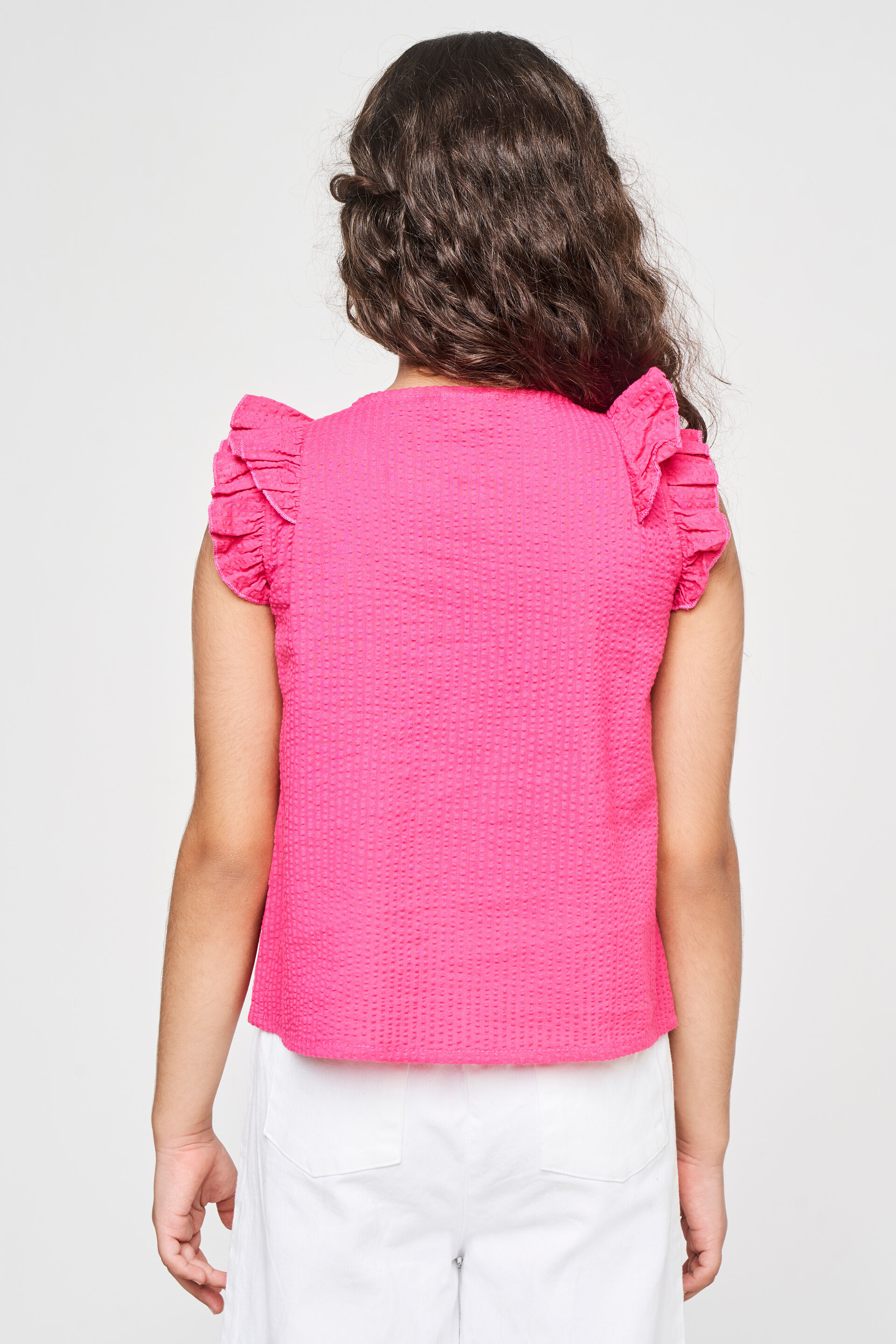 Pink Floral Flared Top, Pink, image 5