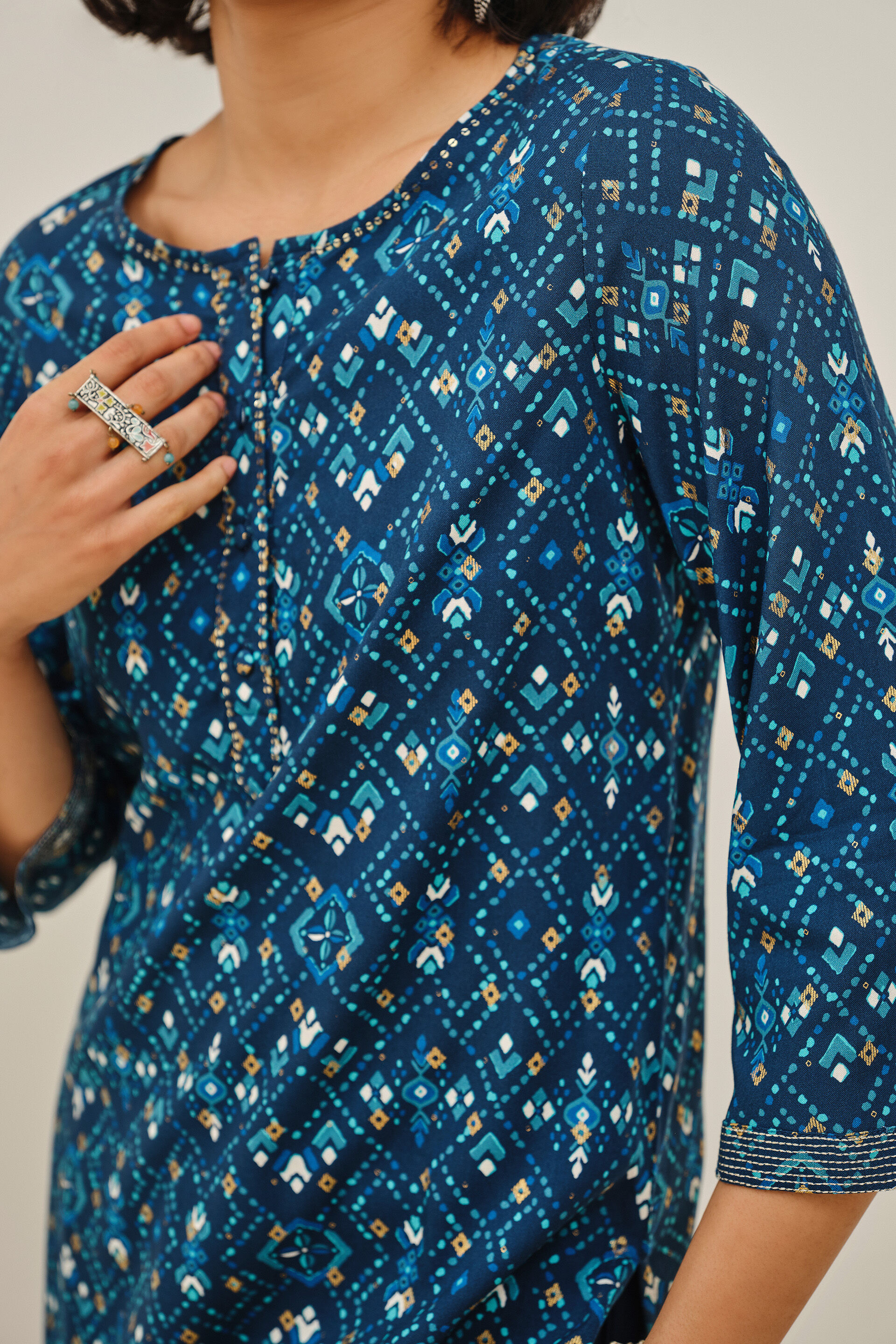 Indigo Love Kurta, Indigo, image 4