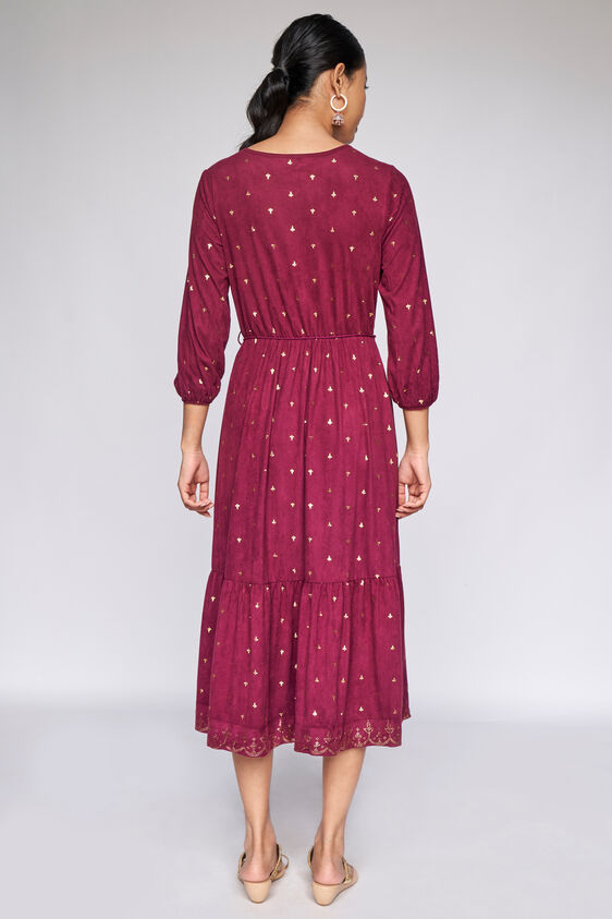 7 - Wine Gathers or Pleats Fit and Flare Gown, image 7