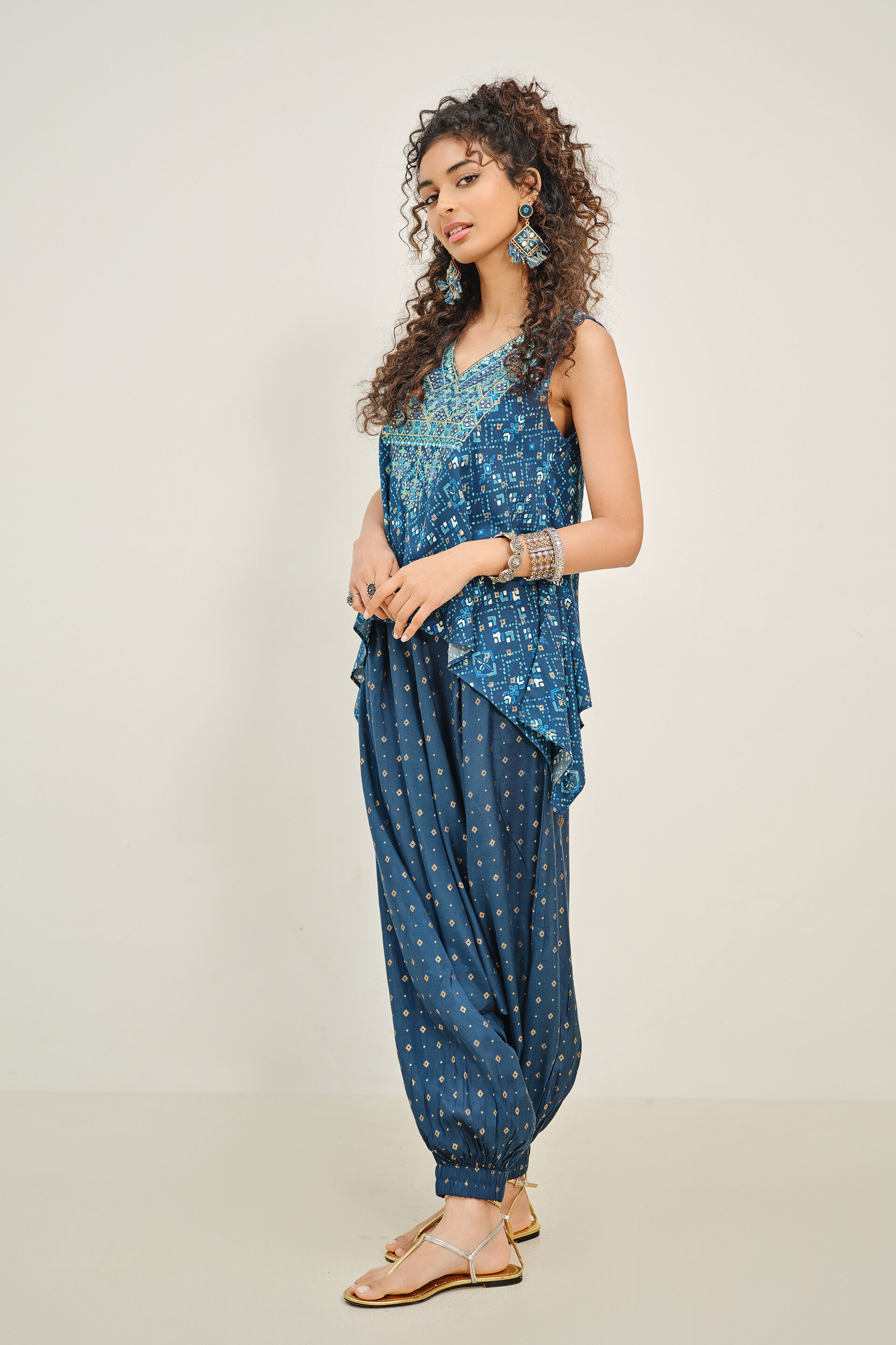 Bavari Blue Kurta Set, Indigo, image 2