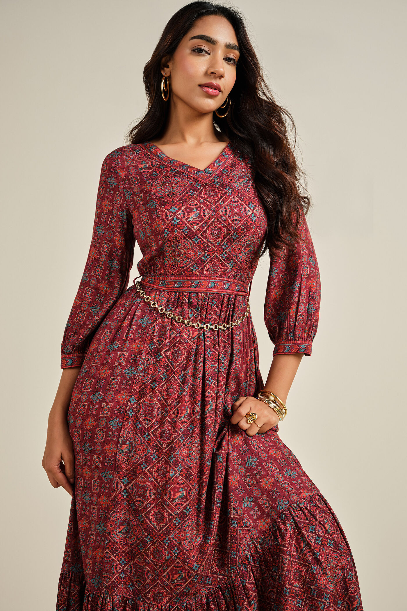 Buy Rangrez Maxi Dress Online In India at Global Desi F25H92MX_BURGUNDY Buy Rangrez Maxi Dress Online In India at Global Desi F25H92MX_BURGUNDY