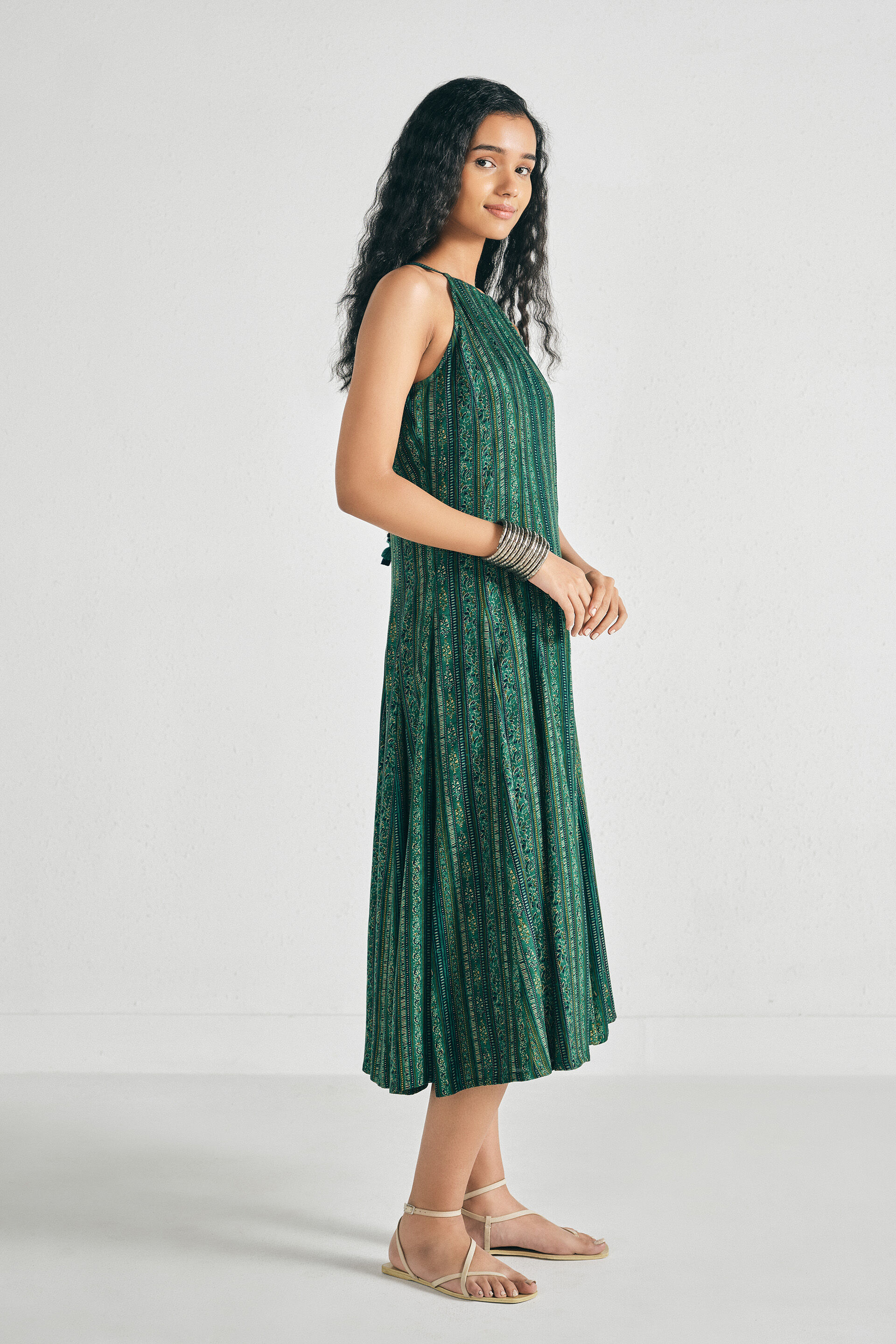 Tamara Teal Panelled Dress, Teal, image 2