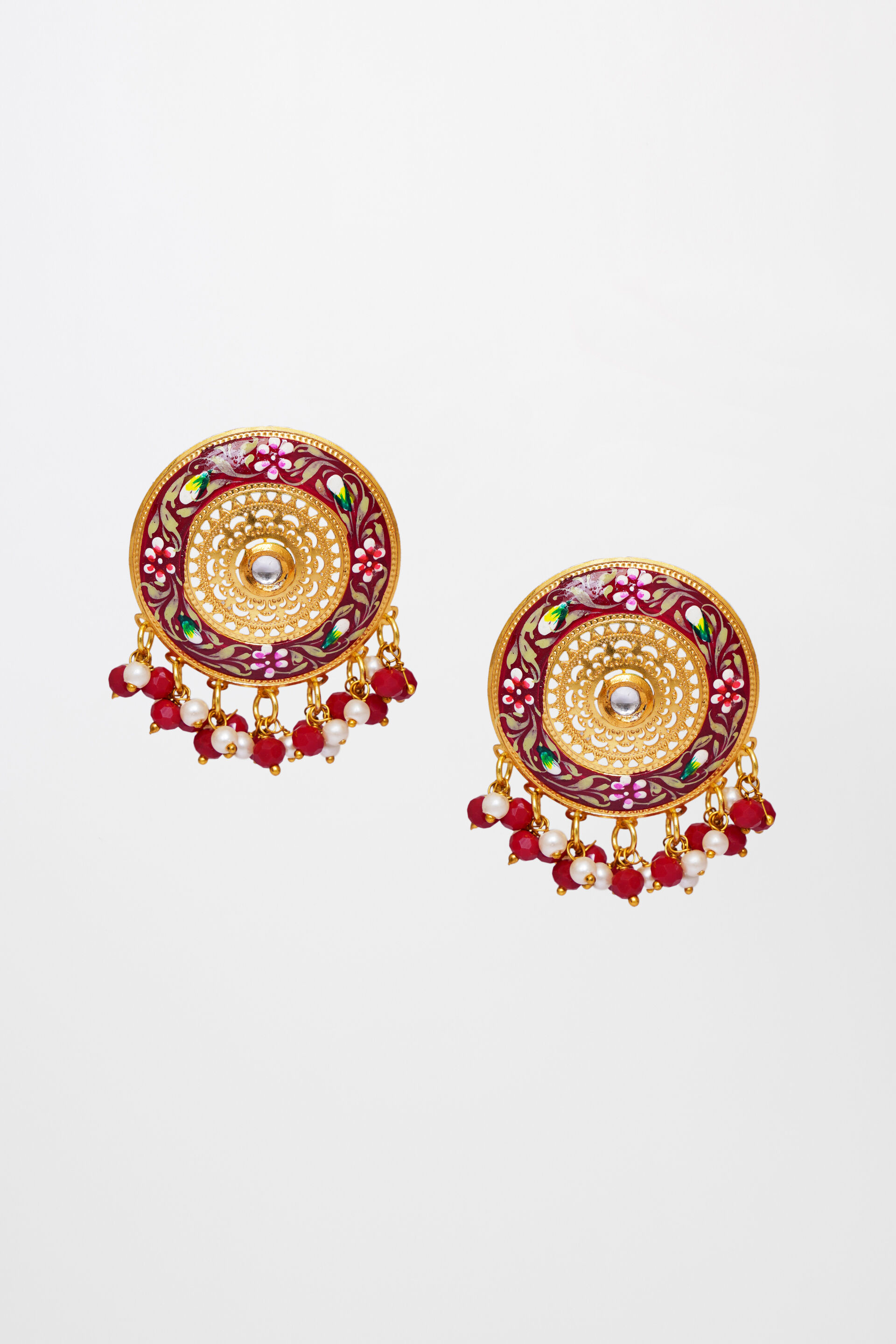 Buy Red Gold Plated Metal Alloy Earring Online at Best Price at Global Desi 8905134902720