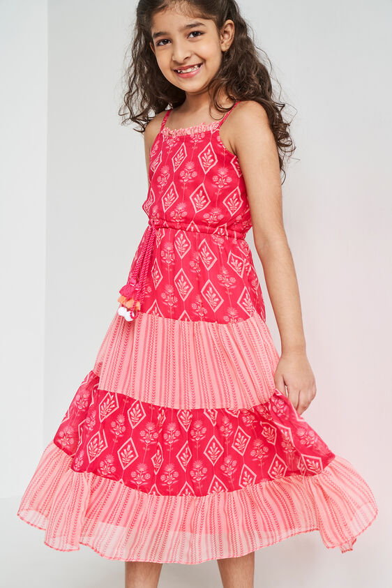Pink Floral Flared Gown, Pink, image 4