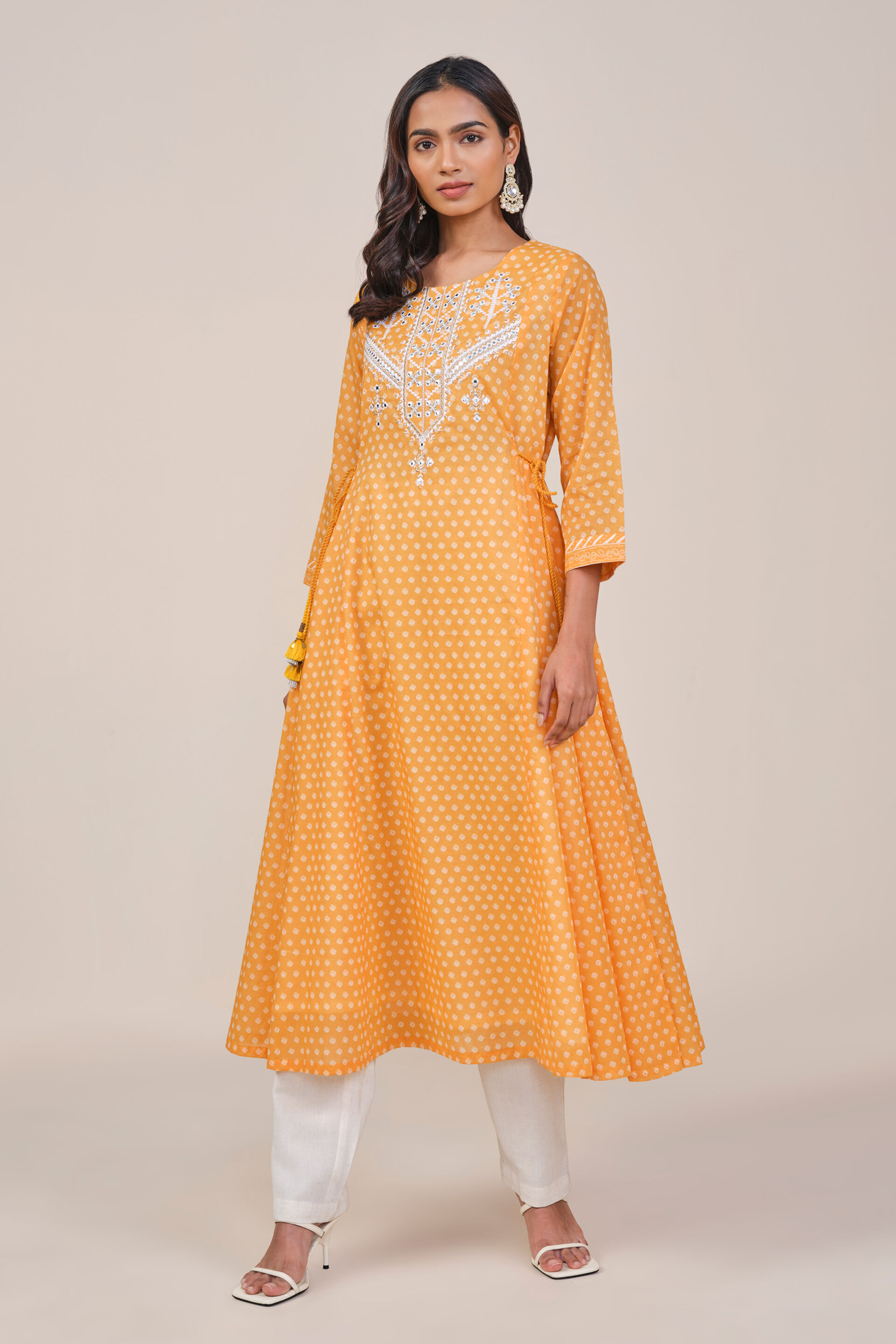 Soft Yellow Zari Kurta, Yellow, image 3