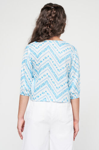 White Ethnic Motifs Straight Top, White, image 8