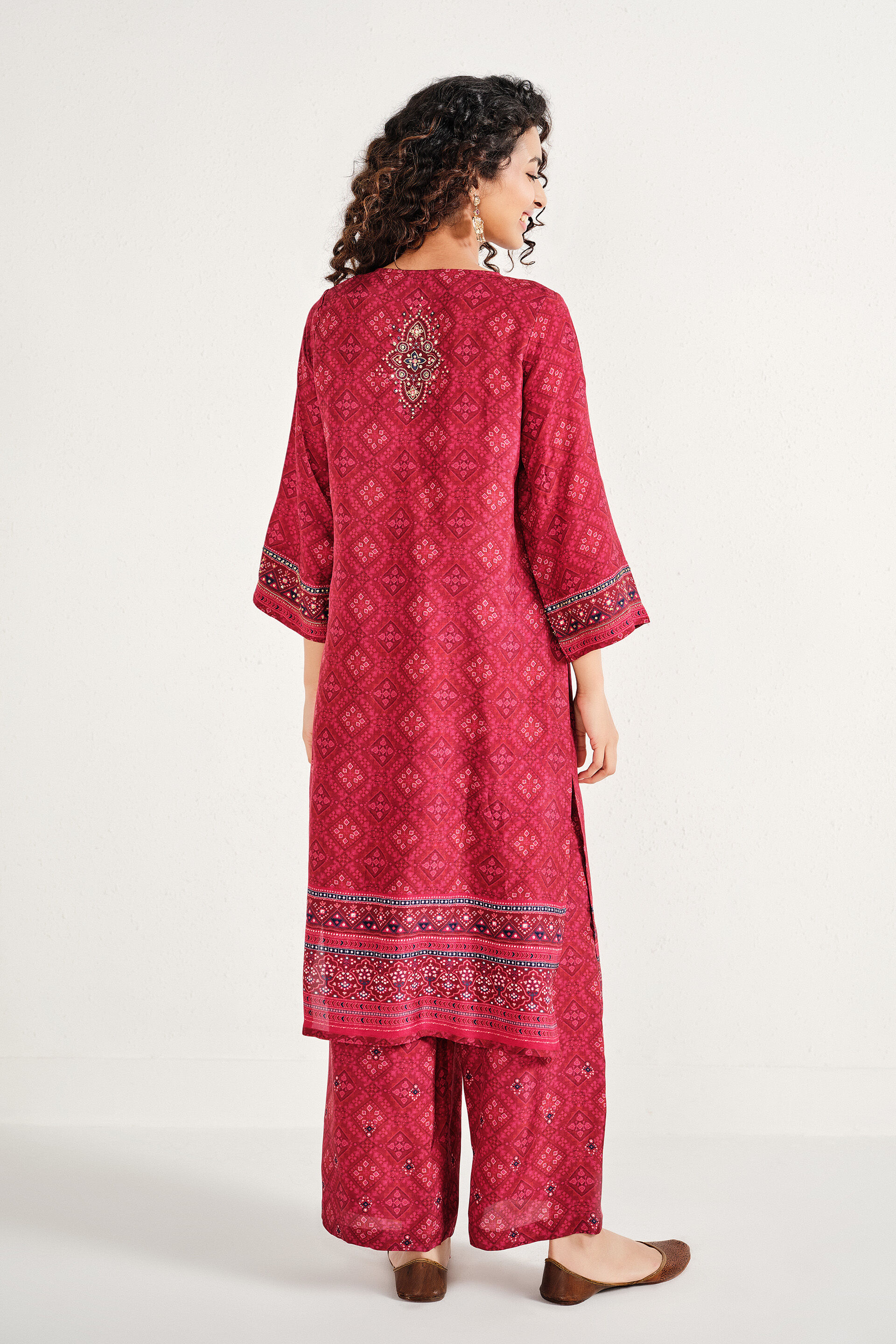 Dahlia Red Kurta Set, Red, image 5