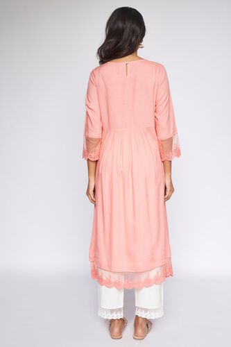 5 - Rose Pink Self Design Kurta, image 5