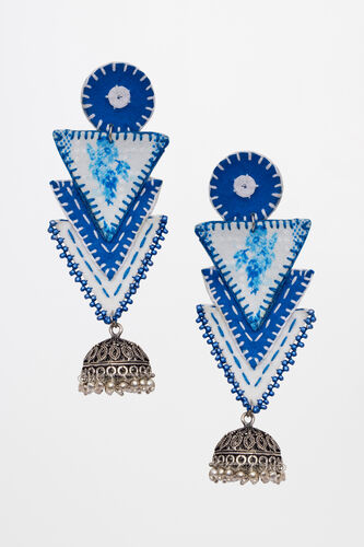 Blue Alloy and Fabric Earring, , image 1