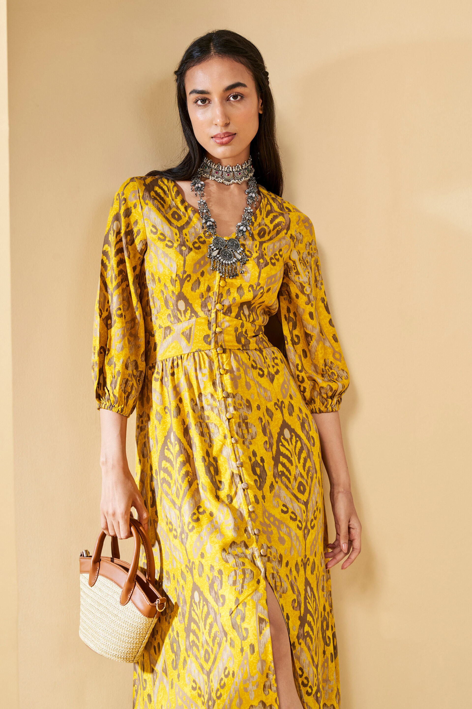 Flare It Up Maxi Dress, Mustard, image 6