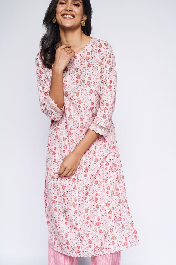 4 - Light Pink Floral Straight Suit Set, image 4