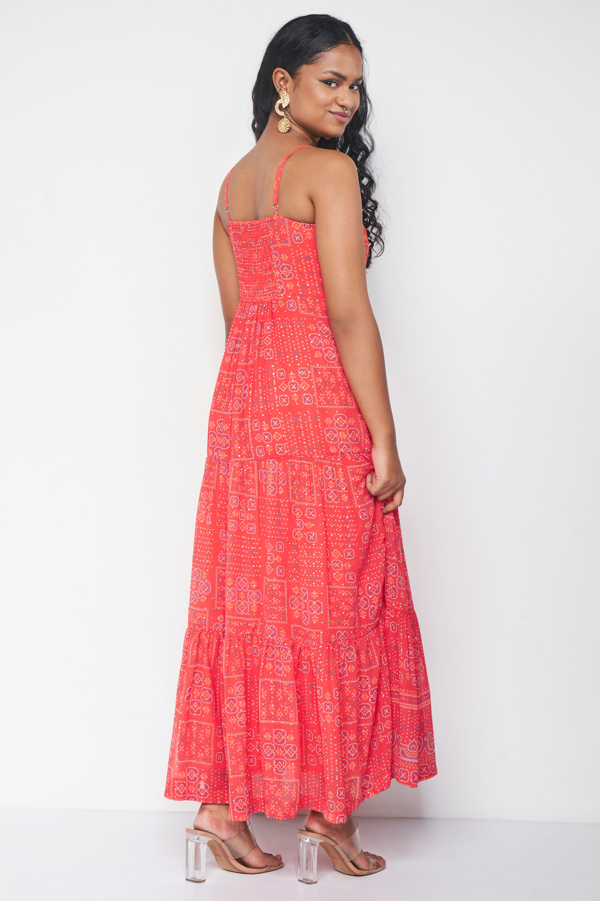 Global desi red maxi dress hotsell