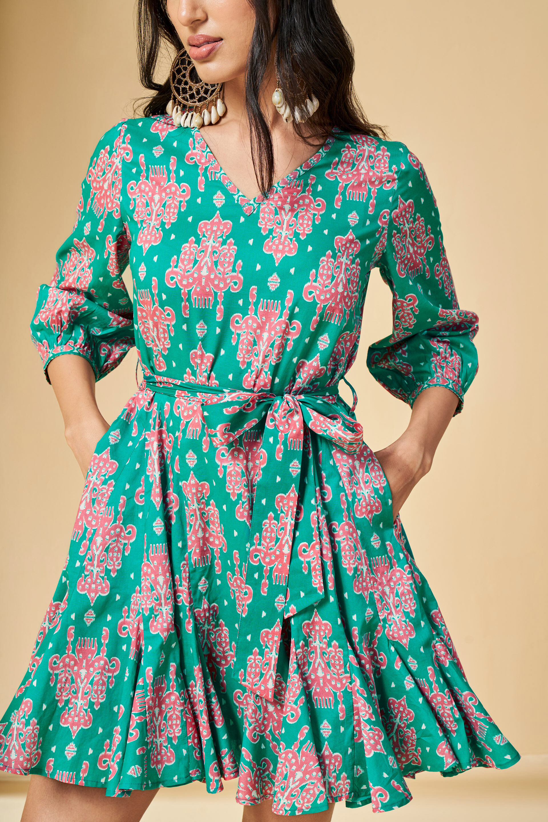 Floral Fun Cotton Short Dress