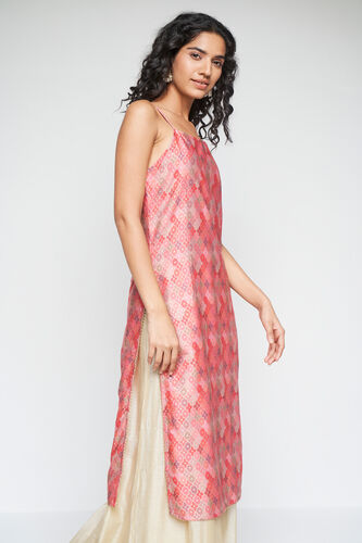 Pink Festive Straight Ethnic Motifs Kurta, Pink, image 3