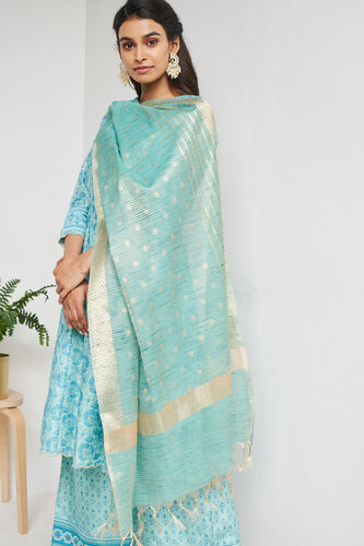 Aqua Floral Fit & Flare Suit, Aqua, image 1