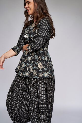 3 - Black Floral A-Line Top, image 3