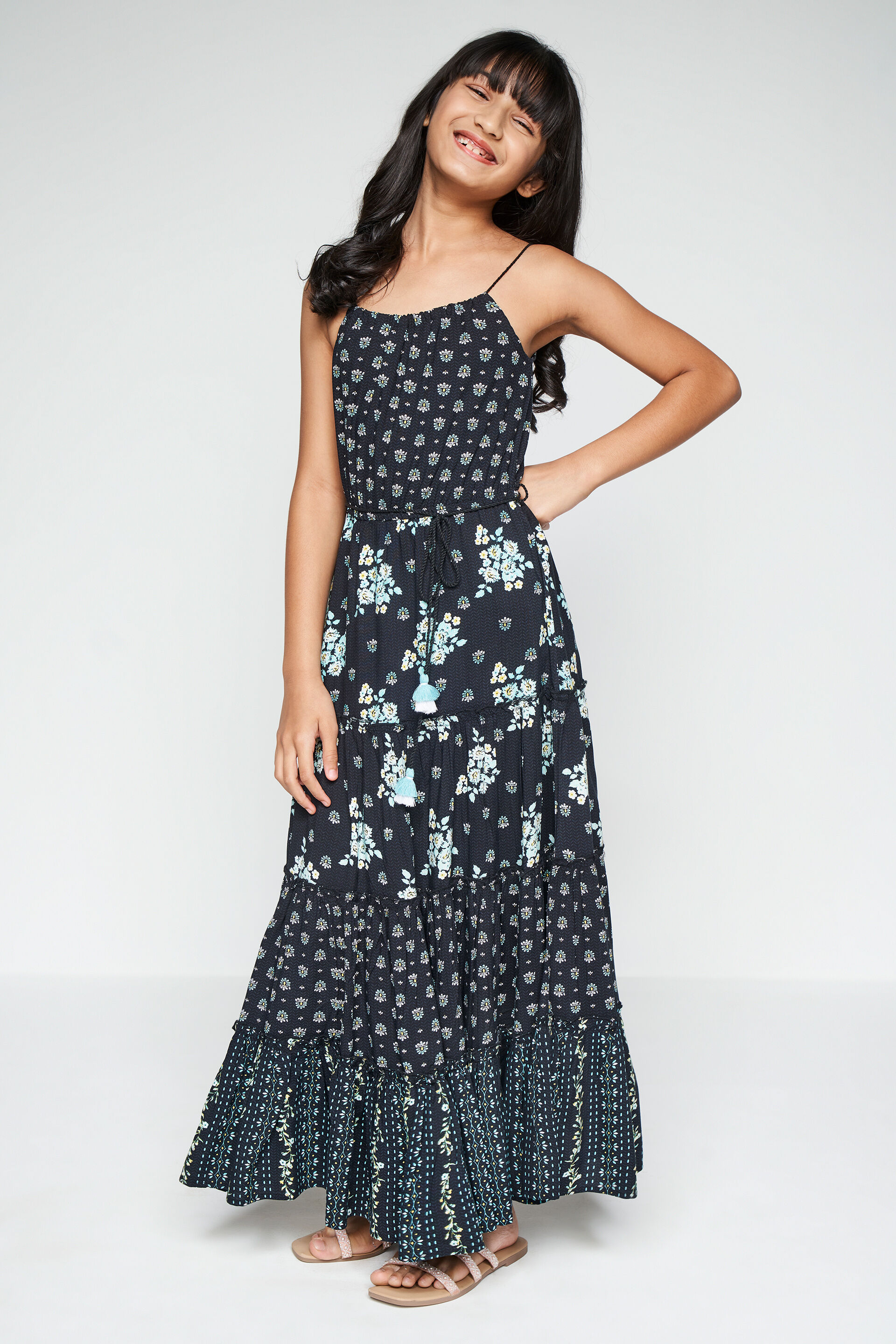 Black Floral Maxi Dess, Black, image 2