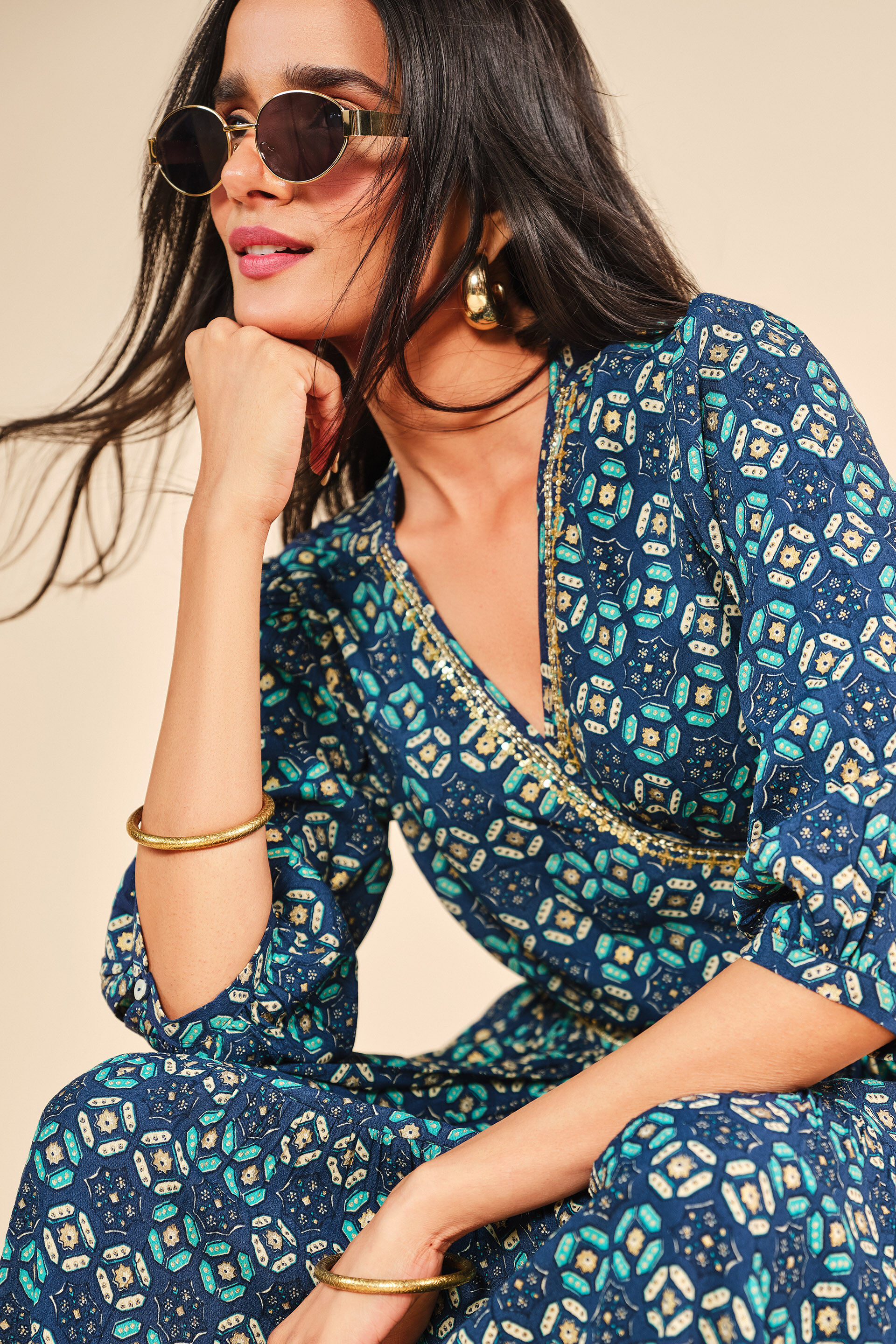 Shaam Suhaana Skirt Set, Blue, image 5