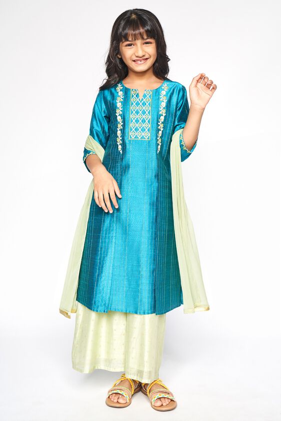5 - Peacock Embroidered Straight Suit, image 5