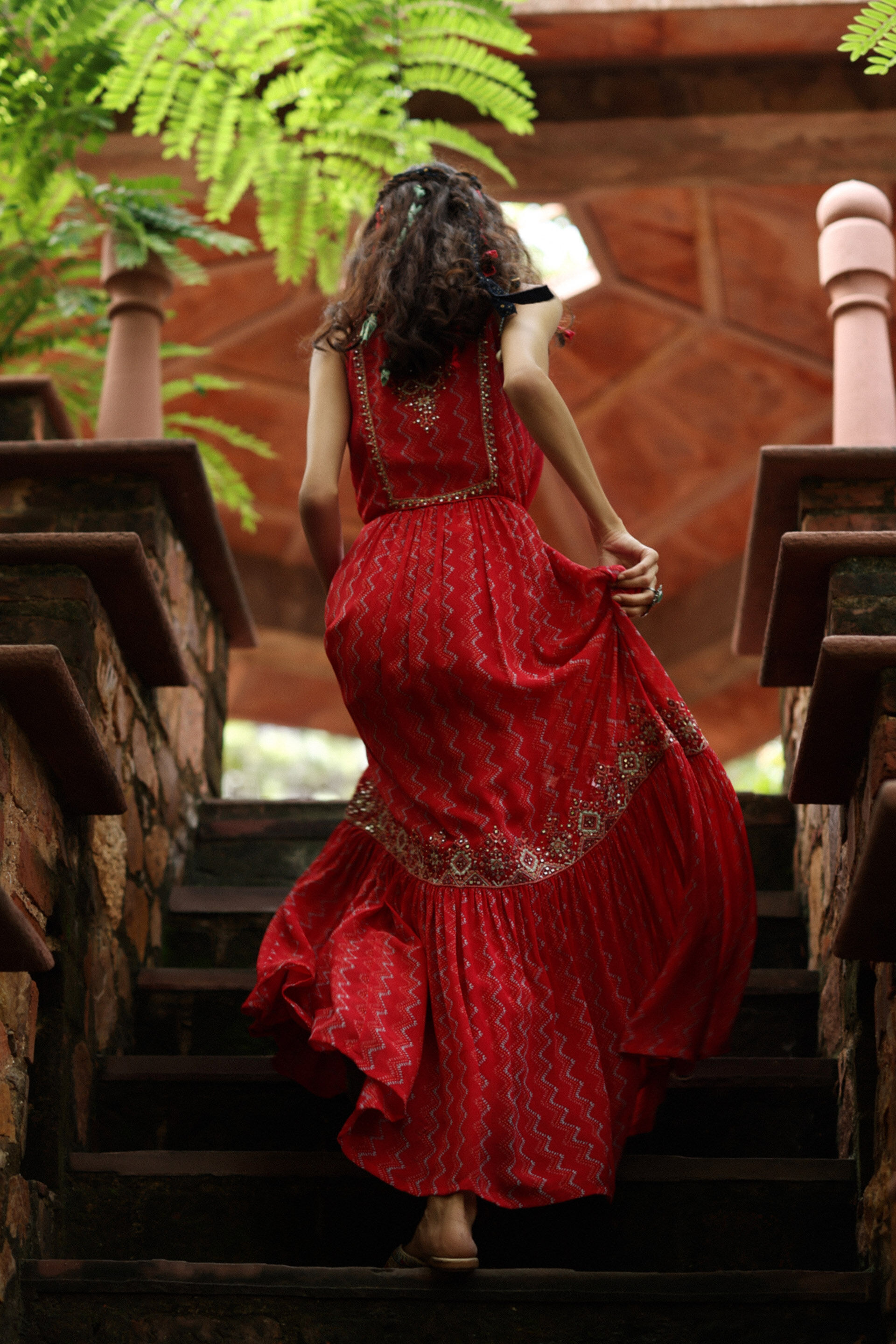 Gaal Gulaabi Maxi Dress, Red, image 4