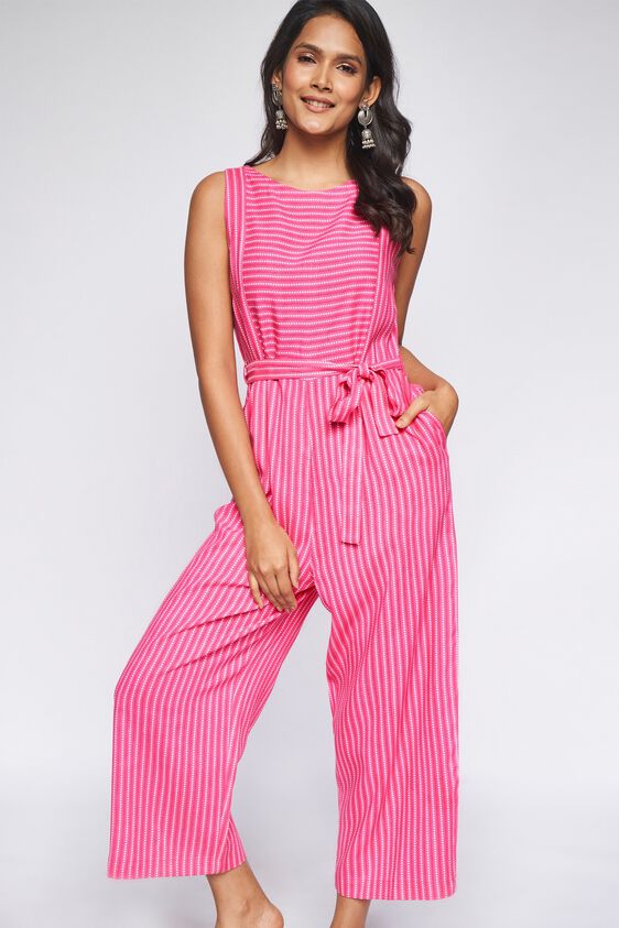 2 - Pink Geometric Straight Jump Suit, image 2