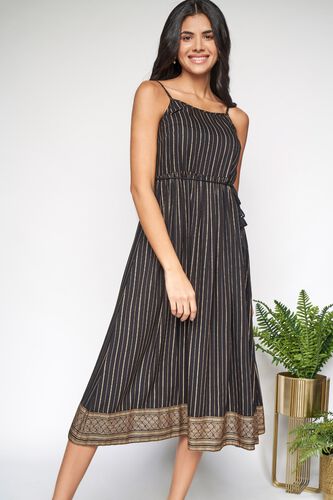 3 - Black Midi Fit and Flare Dress, image 3