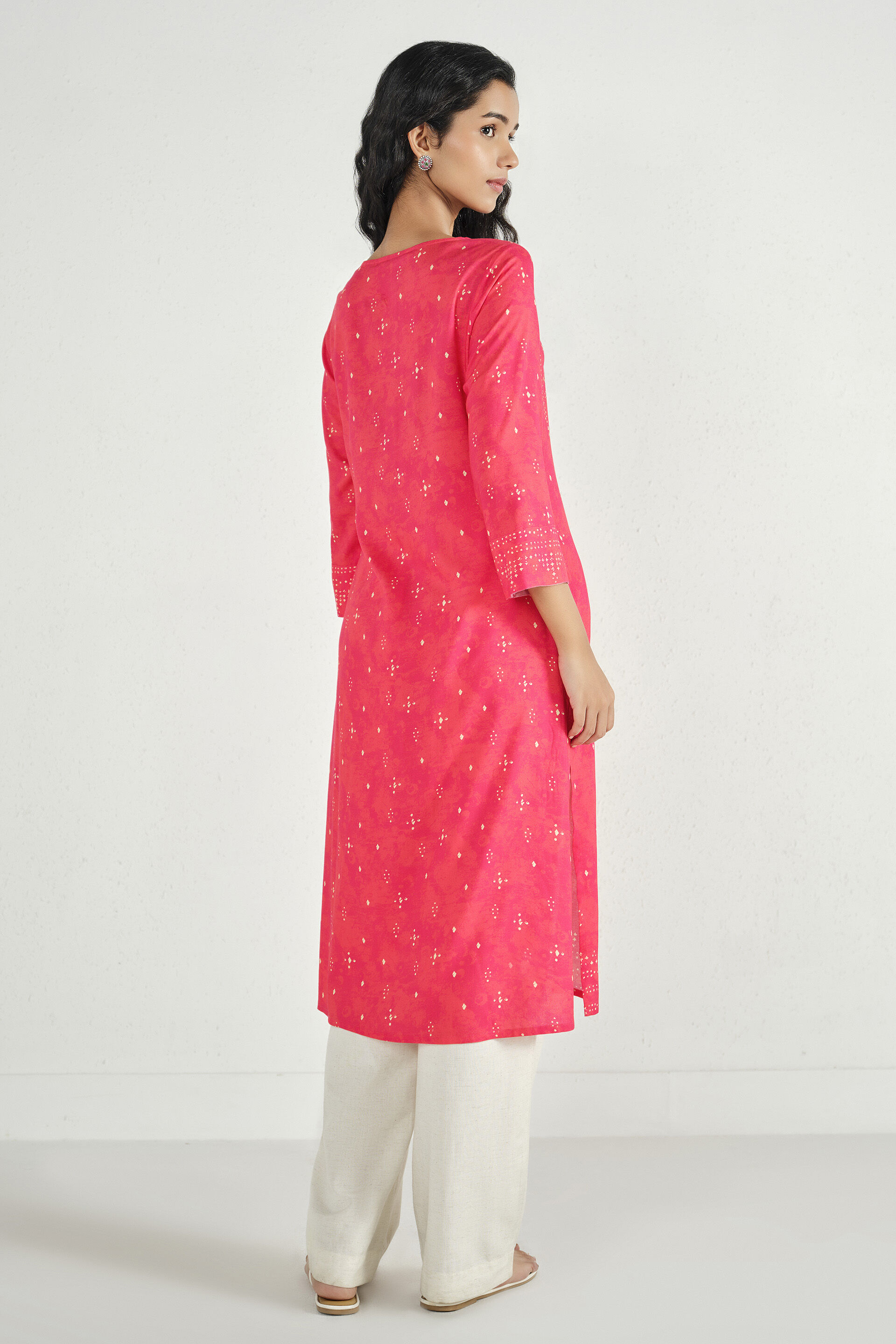 Charming Coral Kurta, Red, image 5