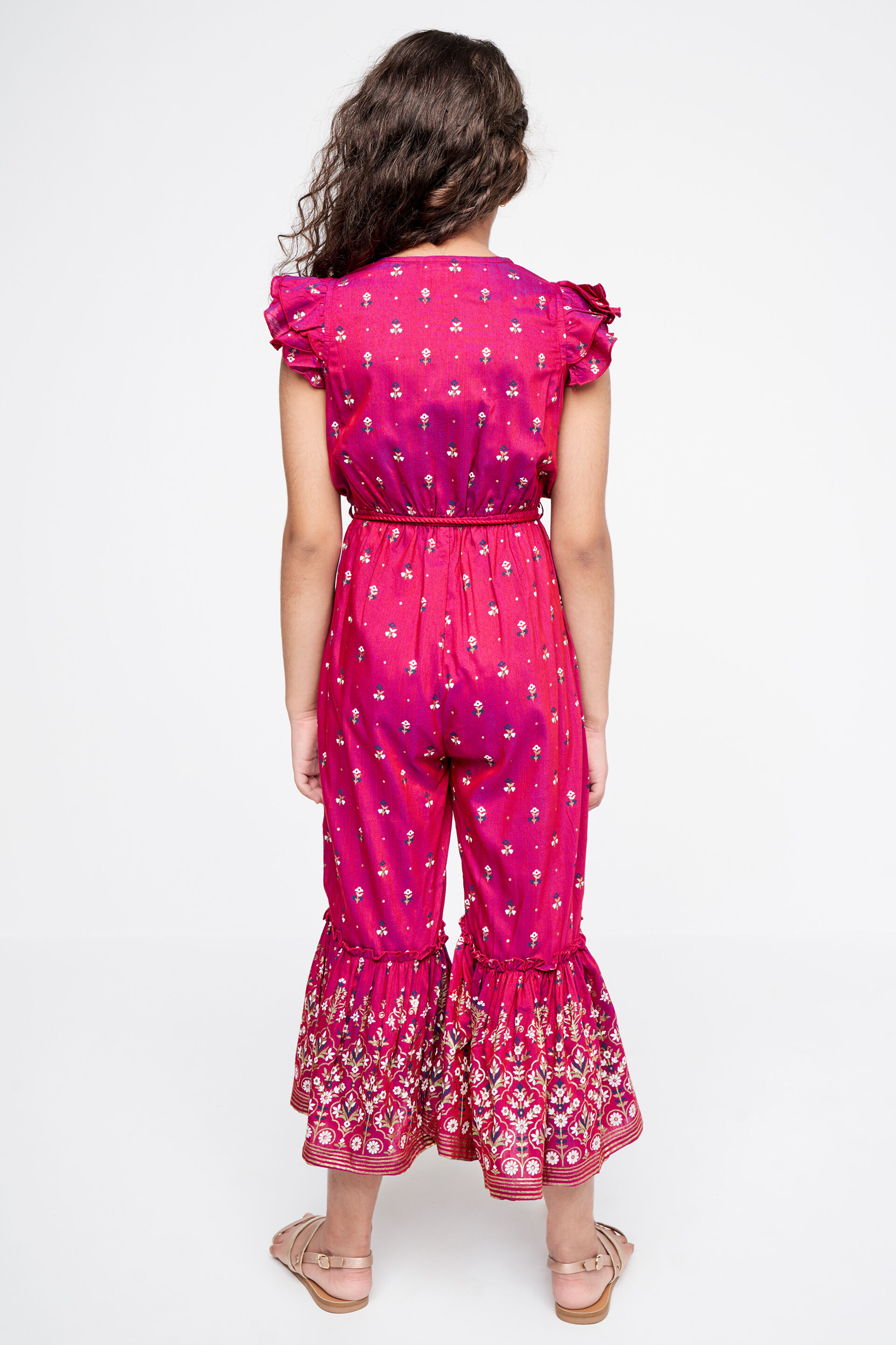 Wine Flounce Jumpsuit, Wine, image 4