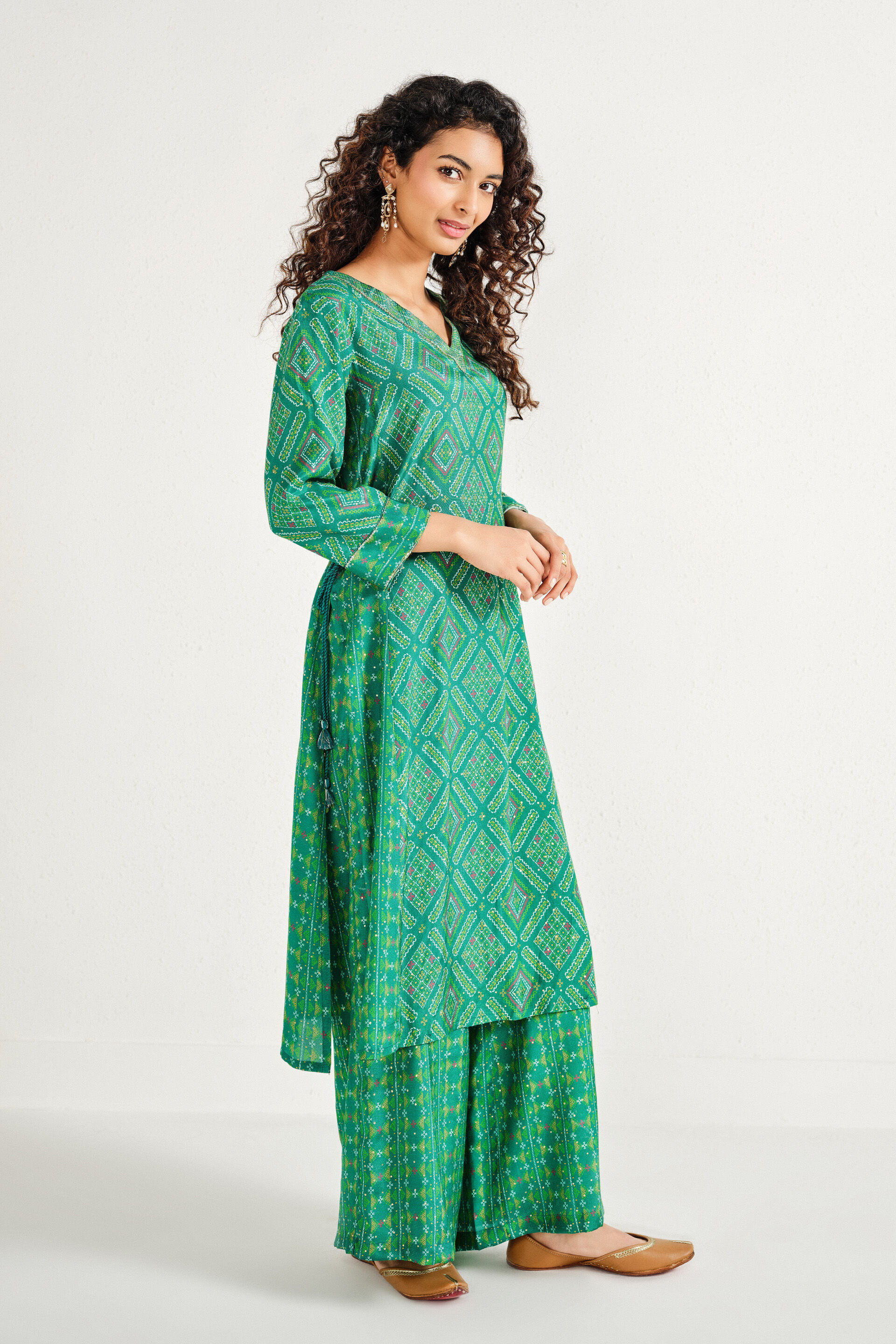 Spring Green Kurta Set, Green, image 2