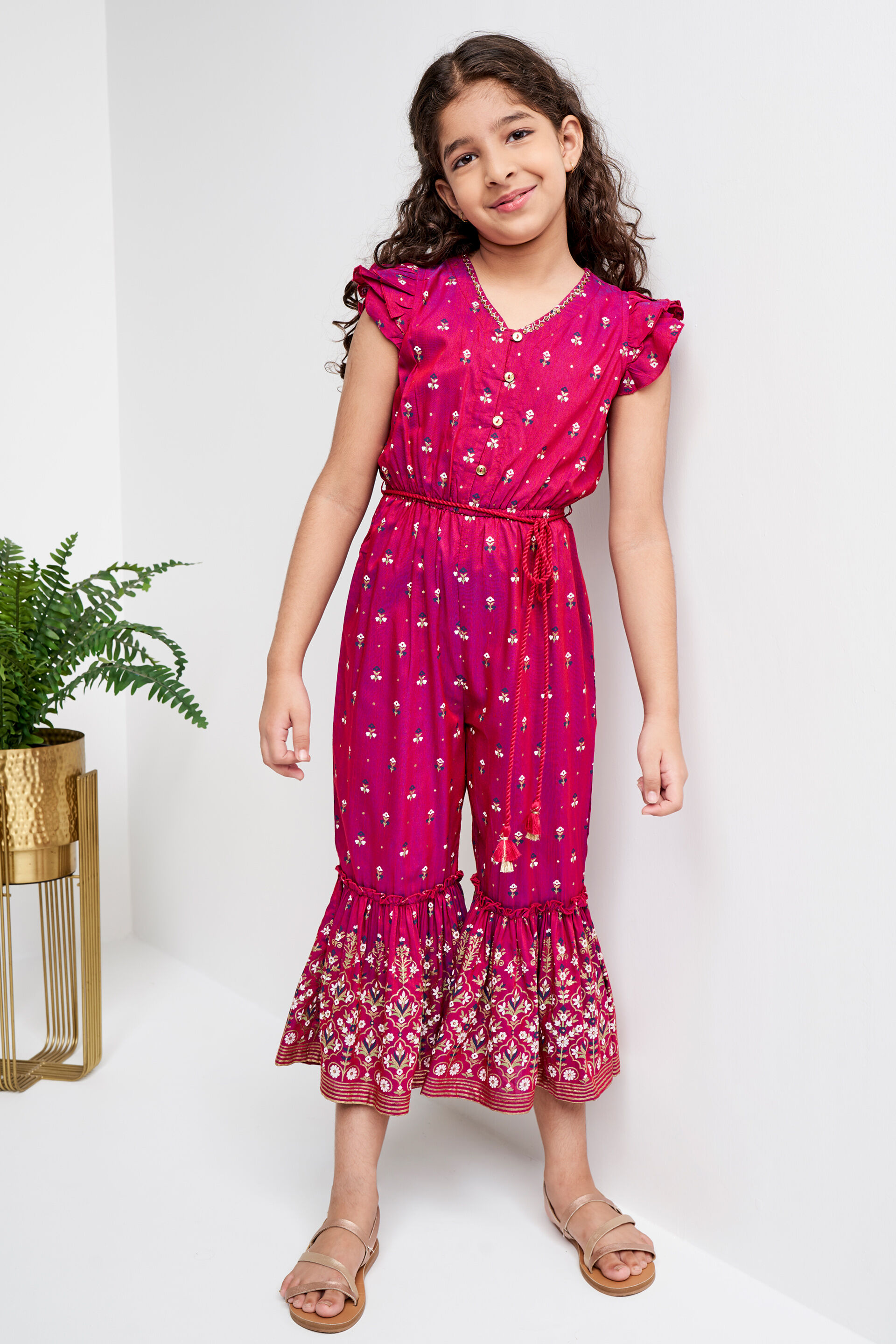 Wine Flounce Jumpsuit, Wine, image 2