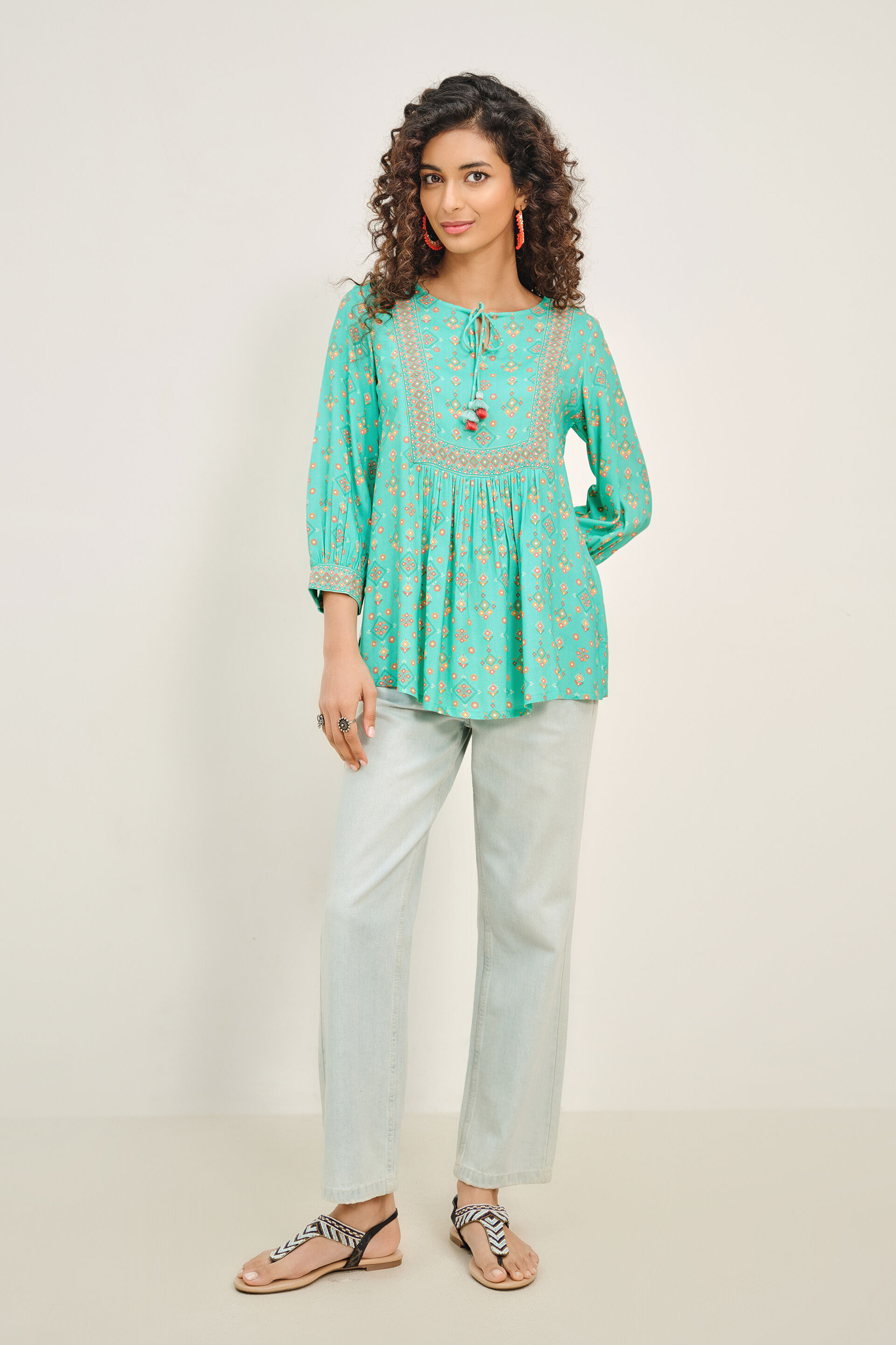 Jalpari Blue Top, Aqua, image 2