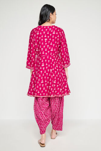 Pink Ethnic Motifs Flared Suit, Pink, image 5